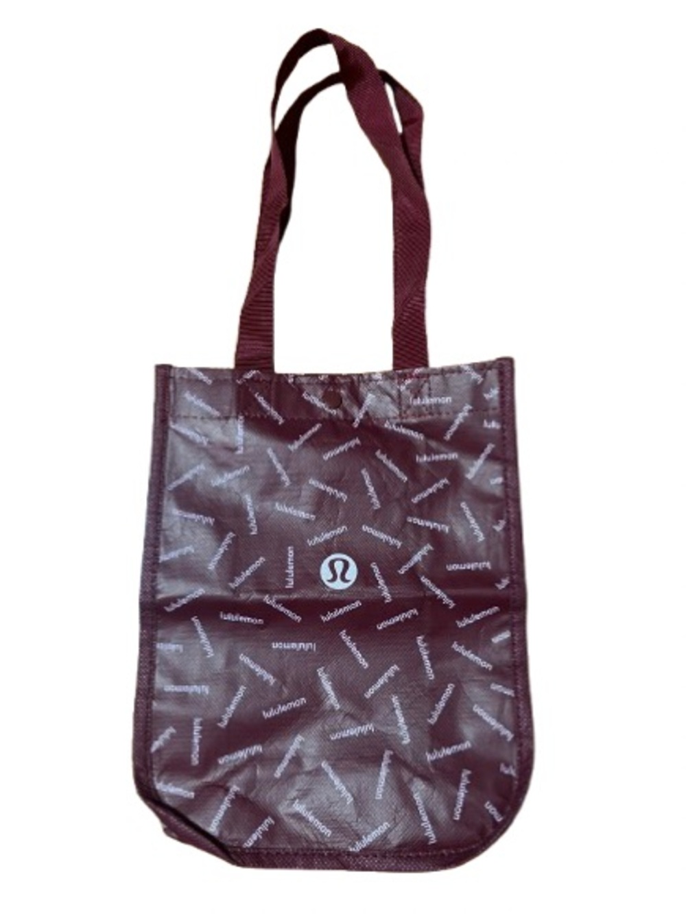 Lululemon athletica Maroon Logo Pattern Reusable Small Shopping Tote